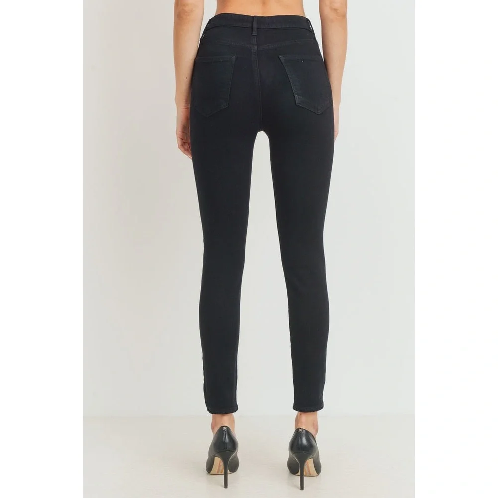 Just Black Denim | Mid Rise Form Fitting Slight Stretch Chic Skinny Jeans